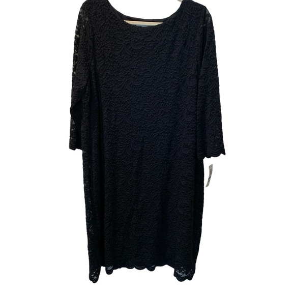 NWT | CHARTER CLUB | Women’s Long Sleeve Lace Dress | XL | Navy Blue - Picture 1 of 14